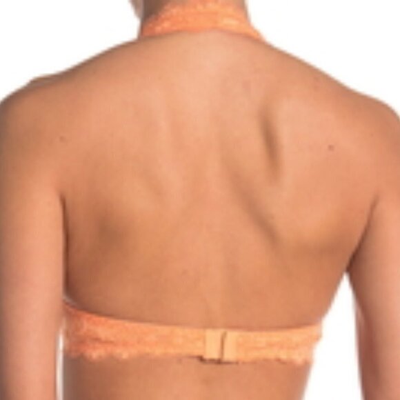 🌺 Nordstrom Wishlist Lace Halter Bralette Apricot Size S NWT - Picture 2 of 4